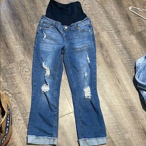 Maternity distressed jeans